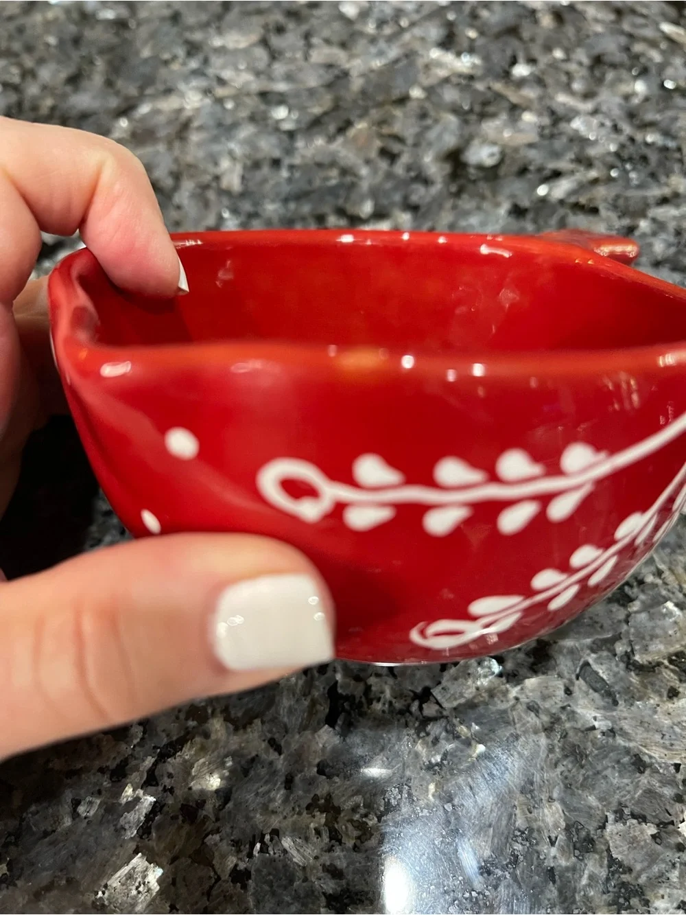 Crate&Barrel Red and White Terracotta Nesting Measuring Cups Portugal Set of 4